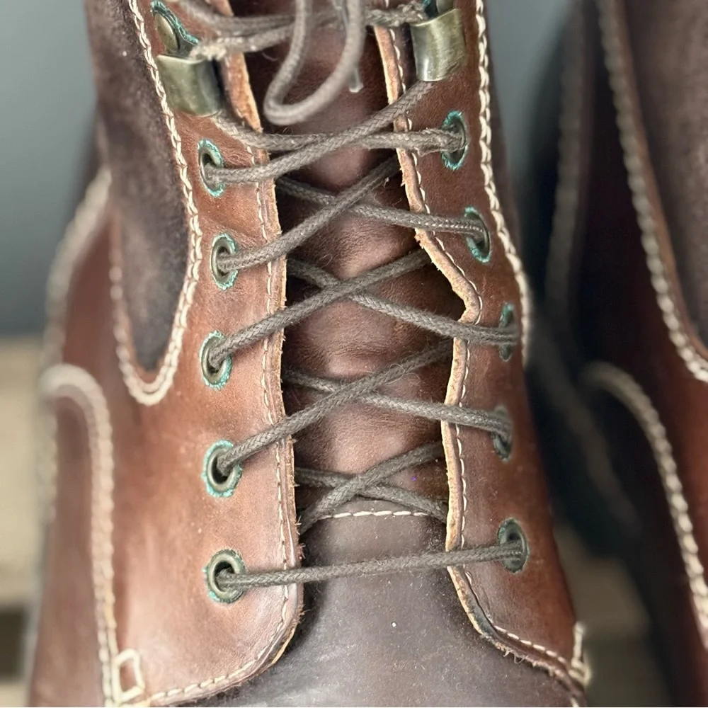 Johnston‎ & Murphy Barrett Moc Toe boots in brown leather Size 11.5 A32